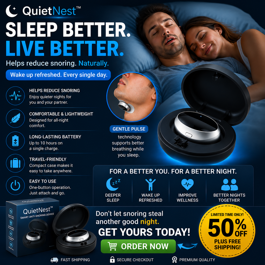 QuietNest™ Smart Anti-Snoring Device – Comfortable Sleep Aid