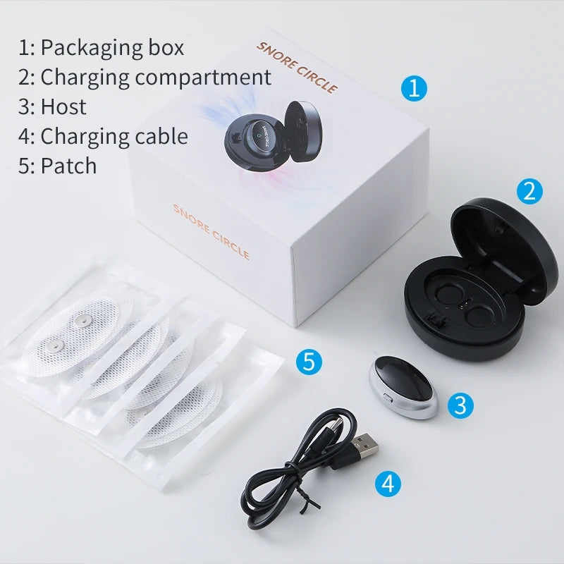 Quiet-Nest Device with Dual-Pulse Stimulation - Sleep Apnea Relief, Snore Reduction,  Muscle Trainer for Silent Night