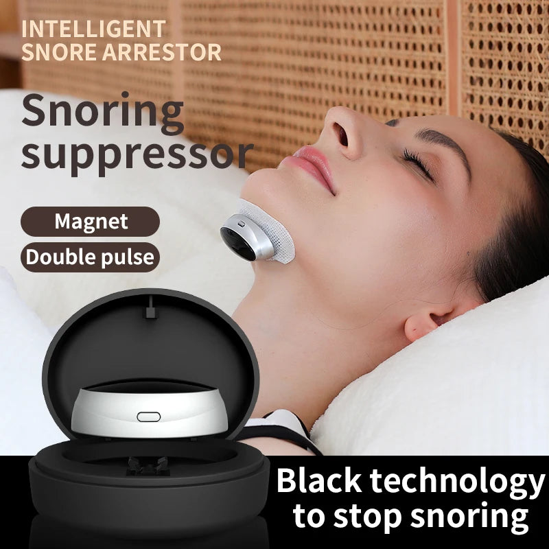 Quiet-Nest Device with Dual-Pulse Stimulation - Sleep Apnea Relief, Snore Reduction,  Muscle Trainer for Silent Night